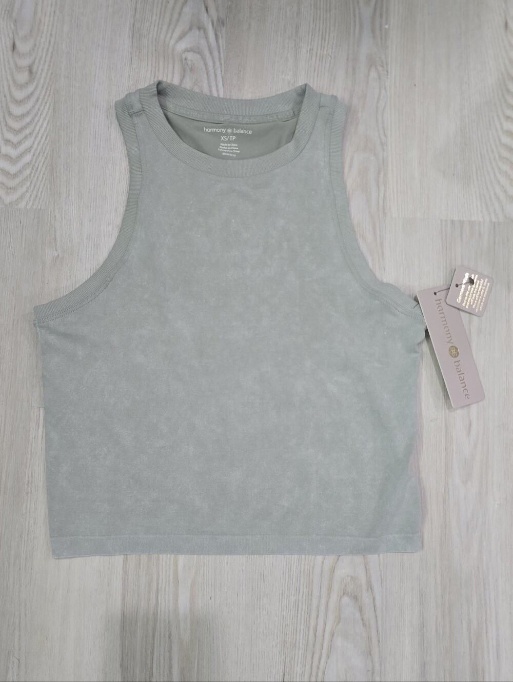 Harmony Balance Women's Sage Green Crop Tank Top Size XS NWT